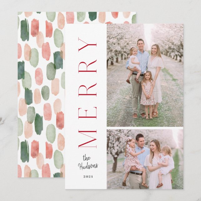 Modern foto med minimal enkel typografi julkort (Fram/baksida)