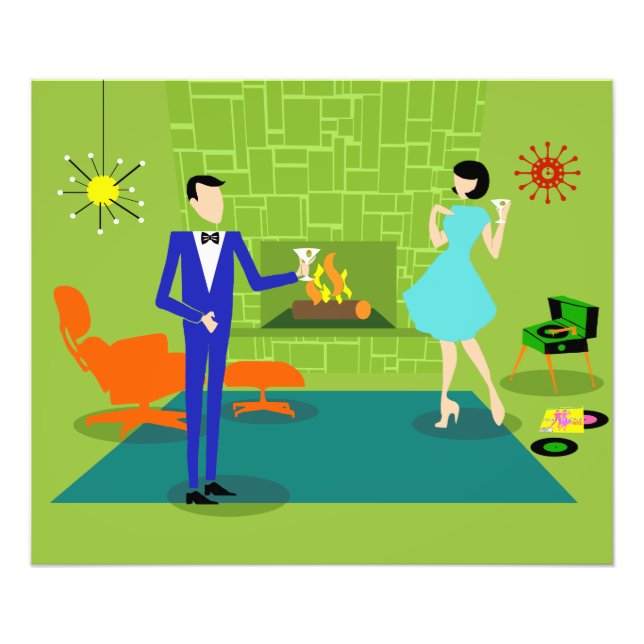 Modern foto med modernt par i mitten av århundrade (Framsidan)