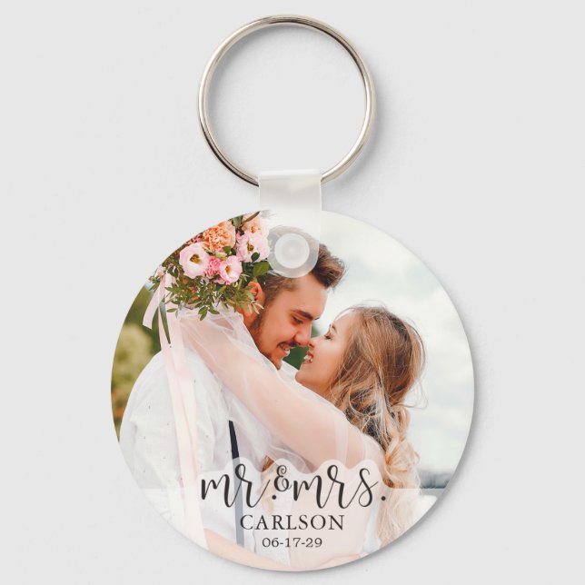 Modern Foto Mr. och Mrs. Nyckelring (Framsida)