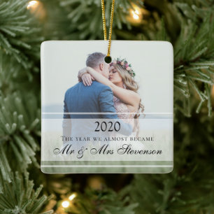Modern foto nästan gift jul 2020 Bröllop Julgransprydnad Keramik