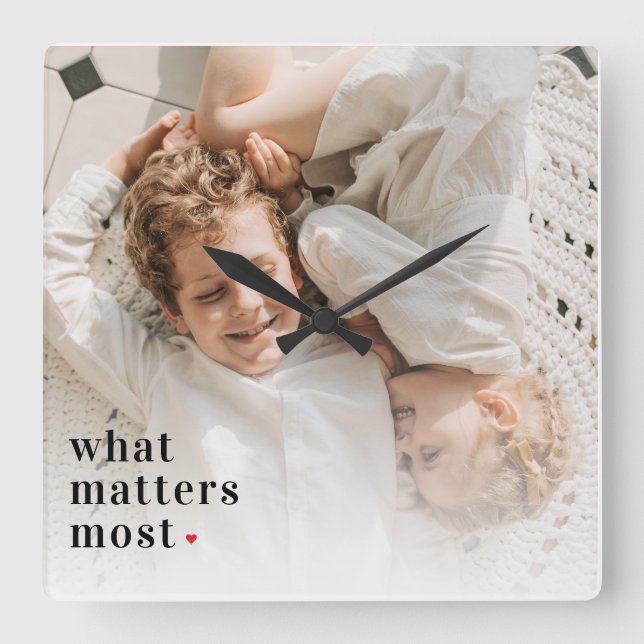 Modern foto och vad som betyder mest positiv citat fyrkantig klocka (Framsida)