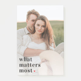 Modern foto och vad som betyder mest positiv citat post-it block