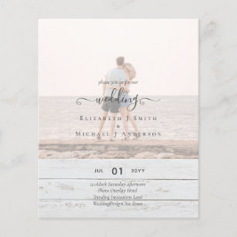 Modern FOTO OVERLAY TEXT Bröllopsbudget Flygblad