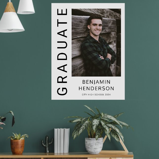Modern Foto Pojke 2023 Examenstillkännagivande Poster (Vardagsrum 1)