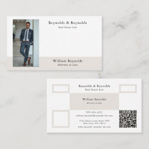 Modern foto professionell advokat QR-kod företag Visitkort