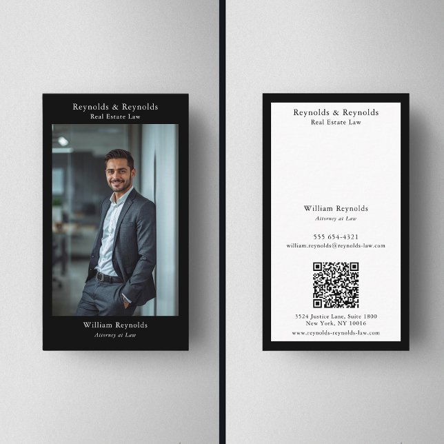 Modern Foto Professionell Juridisk Firma QR-kod Visitkort (Skapare uppladdad)
