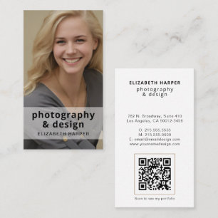 Modern Foto QR-kod Professionell Minimalistisk Visitkort