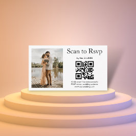 Modern Foto QR-kod Skanna för att RSVP Bröllop Tilläggskort
