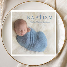 Modern foto religiöst kors pojke dop pappersservett