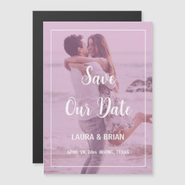 Modern Foto Rosa Filter Bröllop Save The Date Magnetisk Inbjudningskort
