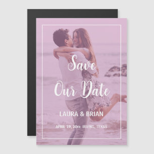 Modern Foto Rosa Filter Bröllop Save The Date Magnetisk Inbjudningskort