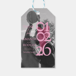 Modern Foto Rosa Typografi  Tack Presentetikett