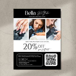 Modern foto skönhetssalong nageltekniker reklamblad