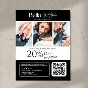 Modern foto skönhetssalong nageltekniker reklamblad