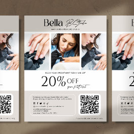 Modern foto skönhetssalong nageltekniker reklamblad