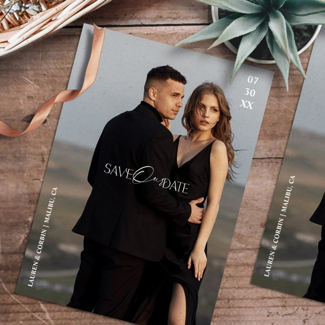 Modern Foto Spara Vår Datum Inbjudningar (Skapare uppladdad)