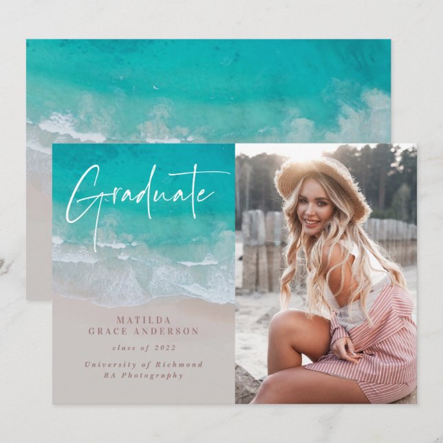 Modern foto studenten-havsstrand, modern (Fram/baksida)