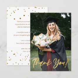 Modern foto Studenten i Guld Glitter Tack Kort