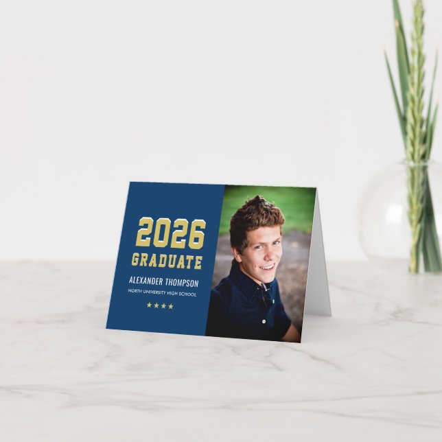 Modern foto Studenten i Student 2023-marinens Guld Tack Kort (Framsida)