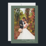 Modern foto-Tack för enkel Grönt Tack Kort<br><div class="desc">Tack till gästerna med det här moderna fototacket som du har kort med handskrivet "tack".</div>