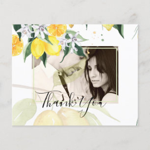 Modern Foto Tack Kort Bröllopskort Citron Tema