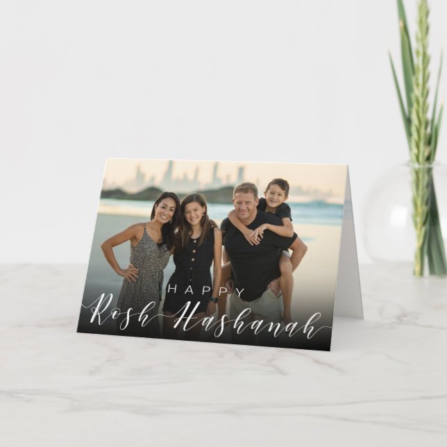 Modern foto typografi Rosh Hashanah nyår Kort (Framsida)
