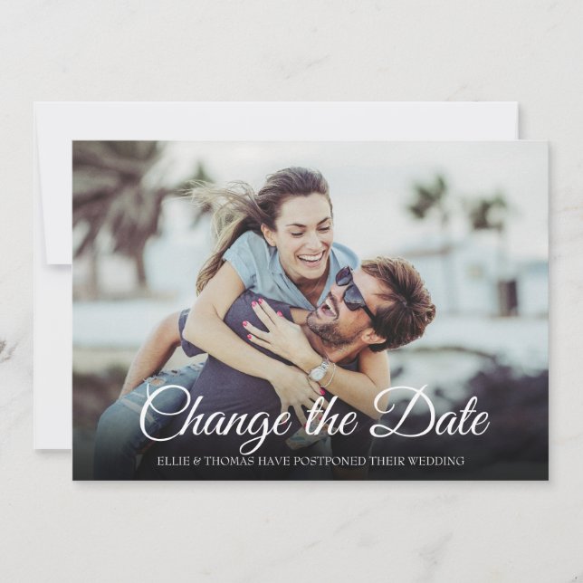 Modern fotoändring av uppskjutet datum annullerat inbjudningar (Framsida)