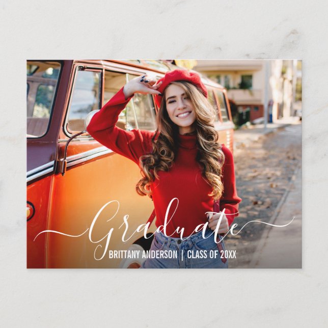 Modern fotoannonsering i Student Inbjudan Vykort (Framsida)