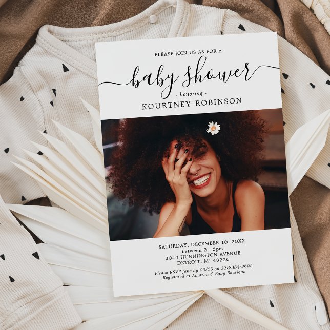 Modern Fotobabyshower Inbjudningar (Skapare uppladdad)