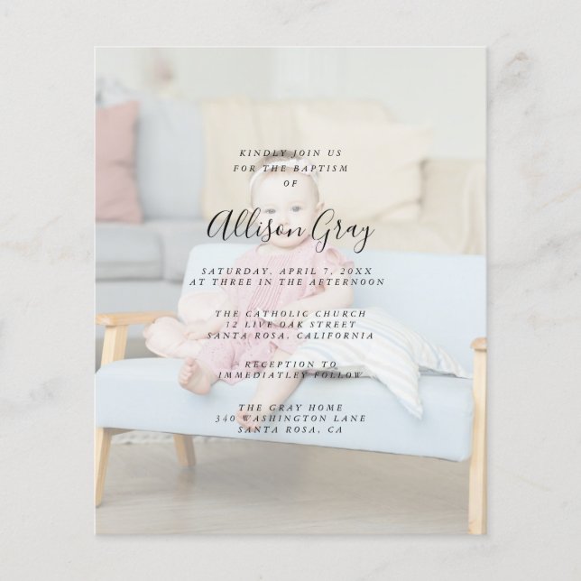 Modern fotobaptism | BudgetFlyer Flygblad (Framsidan)