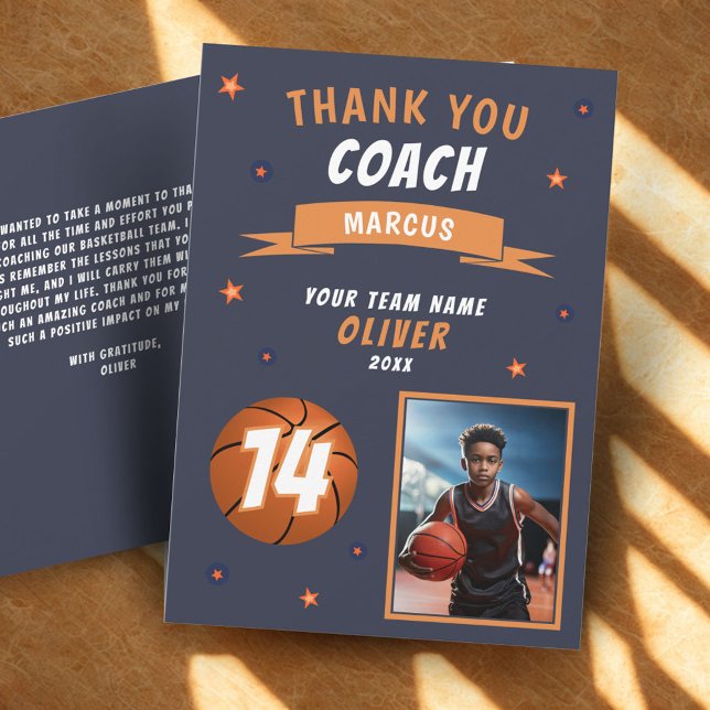 Modern Fotobasketboll Tack Coach-kort Kort (Skapare uppladdad)