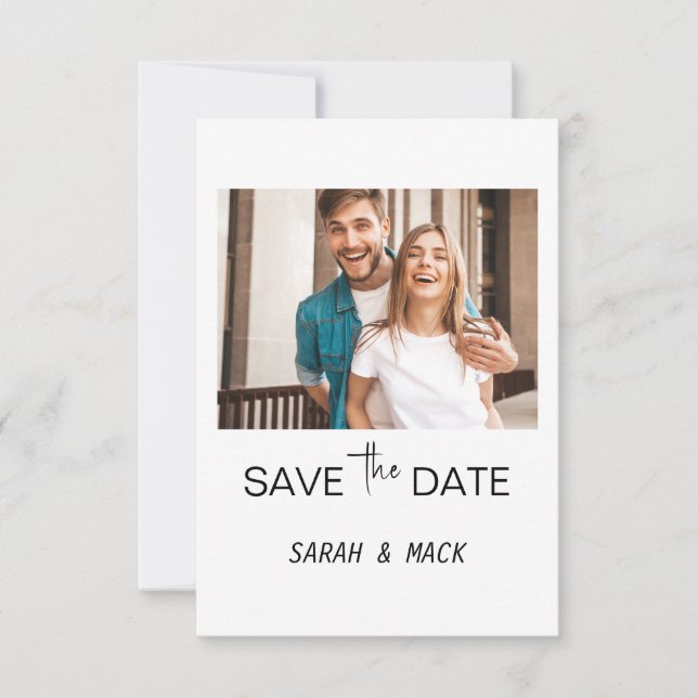 Modern Fotobehåll Save the Date Bröllopsinbjudan M Inbjudningar (Framsida)