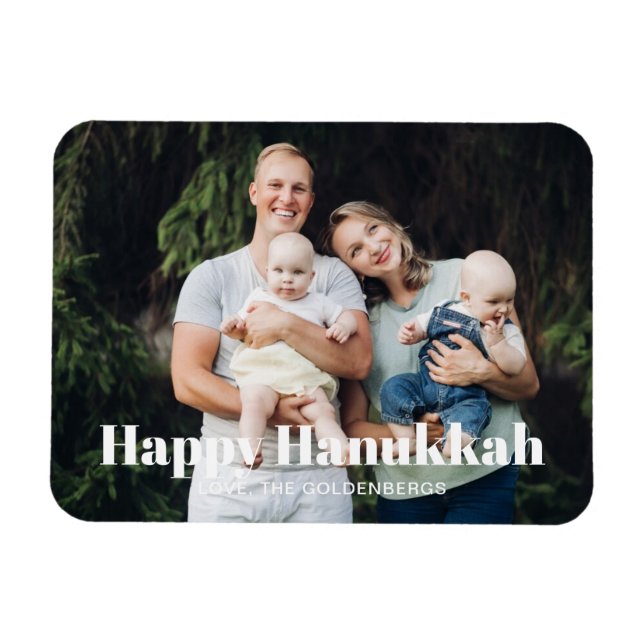 Modern fotobilds bild anpassningsbar-text Hanukkah Magnet (Horisontell)