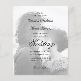 Modern fotobudgetbröllopsinbjudan i skript 2