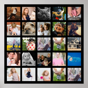 Modern fotoCollage för 25 familj Poster
