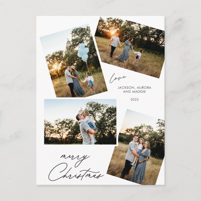 Modern fotodesign för God jul 4 Helg Vykort (Framsida)