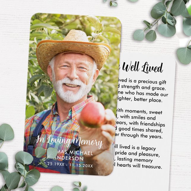 Modern fotoenkel minnesanteckningsbok för begravni visitkort (Skapare uppladdad)