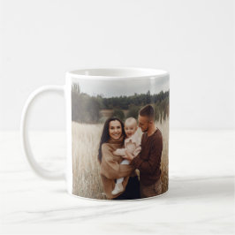 Modern fotofamilj med svart personlig i Monogram Kaffemugg