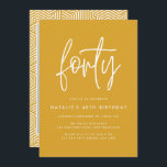 Modern fotofil med enkla snyggtar på 40 år<br><div class="desc">Modern elegant- och geometrisk foto med 40 års födelsedag inbjudan. Modern geometrisk bakerska mönster. En del av en samling. Färg kan ändras.</div>