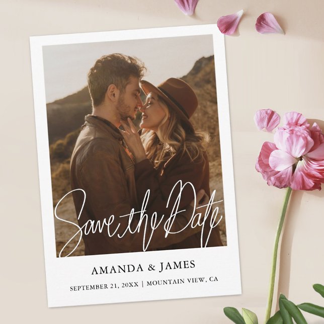 Modern fotoFörlovning med enkel Chic Spara datum Datumet (Skapare uppladdad)