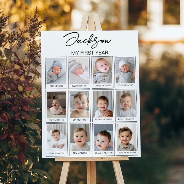 Modern fotoförsta årets milstolpstecken poster (Skapare uppladdad)