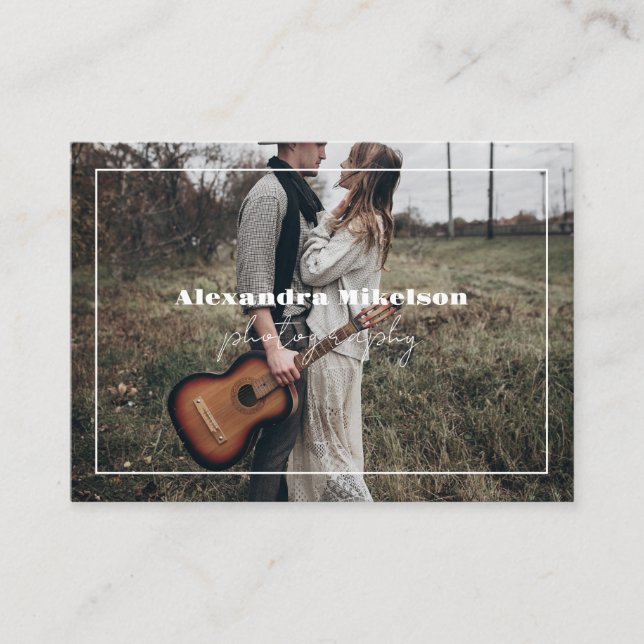 Modern fotofotoskrivare för QR-kod Visitkort (Framsida)