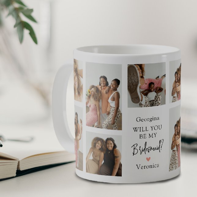 Modern Fotogalleria Vill du vara min brudtärna? Kaffemugg (Skapare uppladdad)