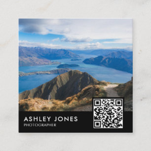 Modern fotograf-fotot QR-kodfoto Fyrkantigt Visitkort
