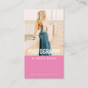 Modern fotograf professionell rosa visitkort