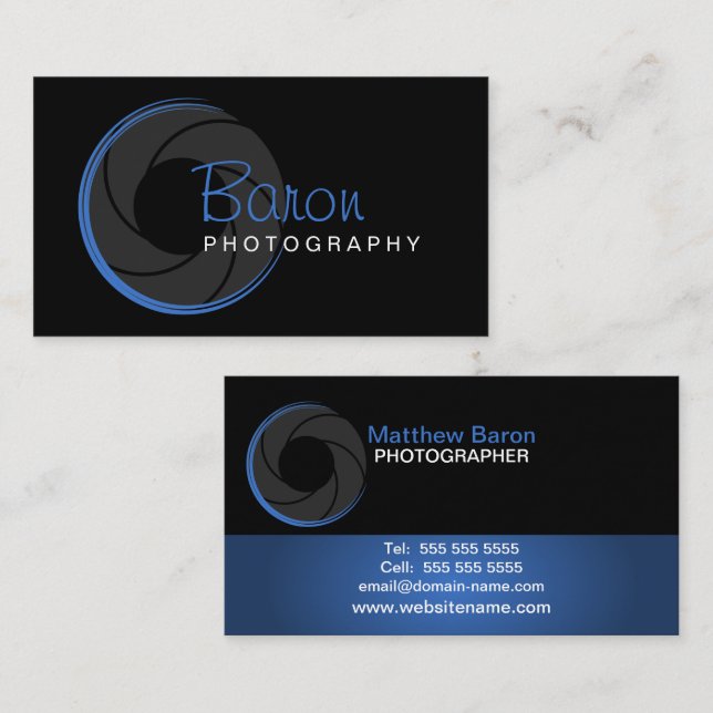 Modern Fotograf Visitkort (Fram/baksida)