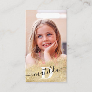 Modern fotografi av elegant guld glitter visitkort