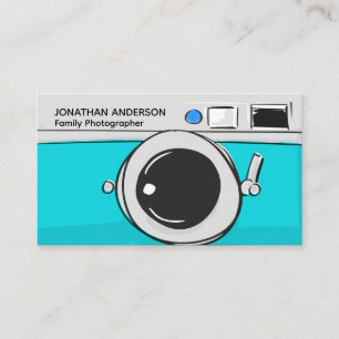 Modern fotografi av Teal Blue Camera Photographer Visitkort