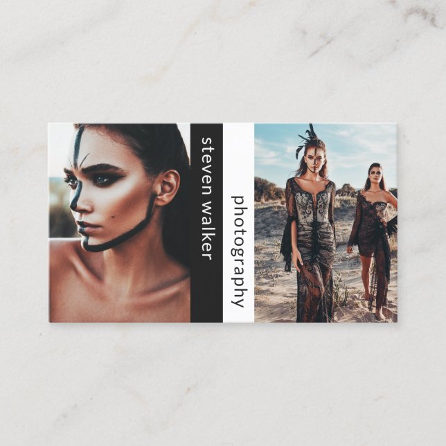 Modern fotografi - enkel svartvit fotografi visitkort (Framsida)