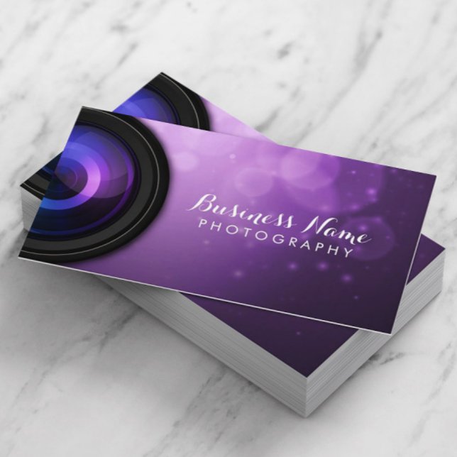 Modern fotografi för Lila i elegant Visitkort (Skapare uppladdad)